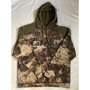 Cabelas Camo Hoodie Pullover Sweatshirt Outdoor Men XL